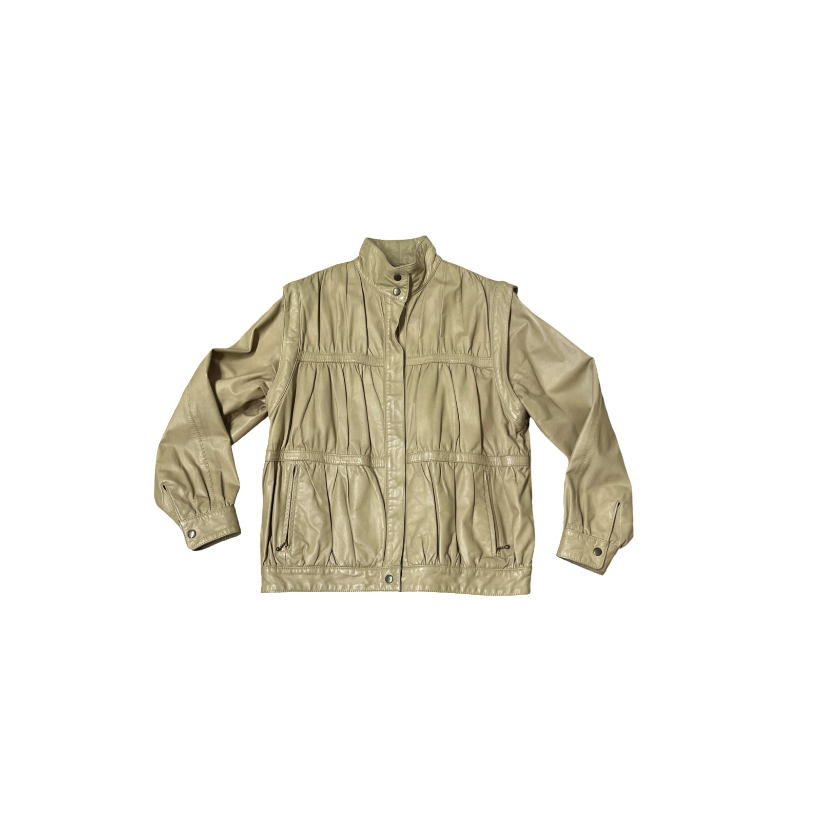 Max Mara Ruched Leather Bomber