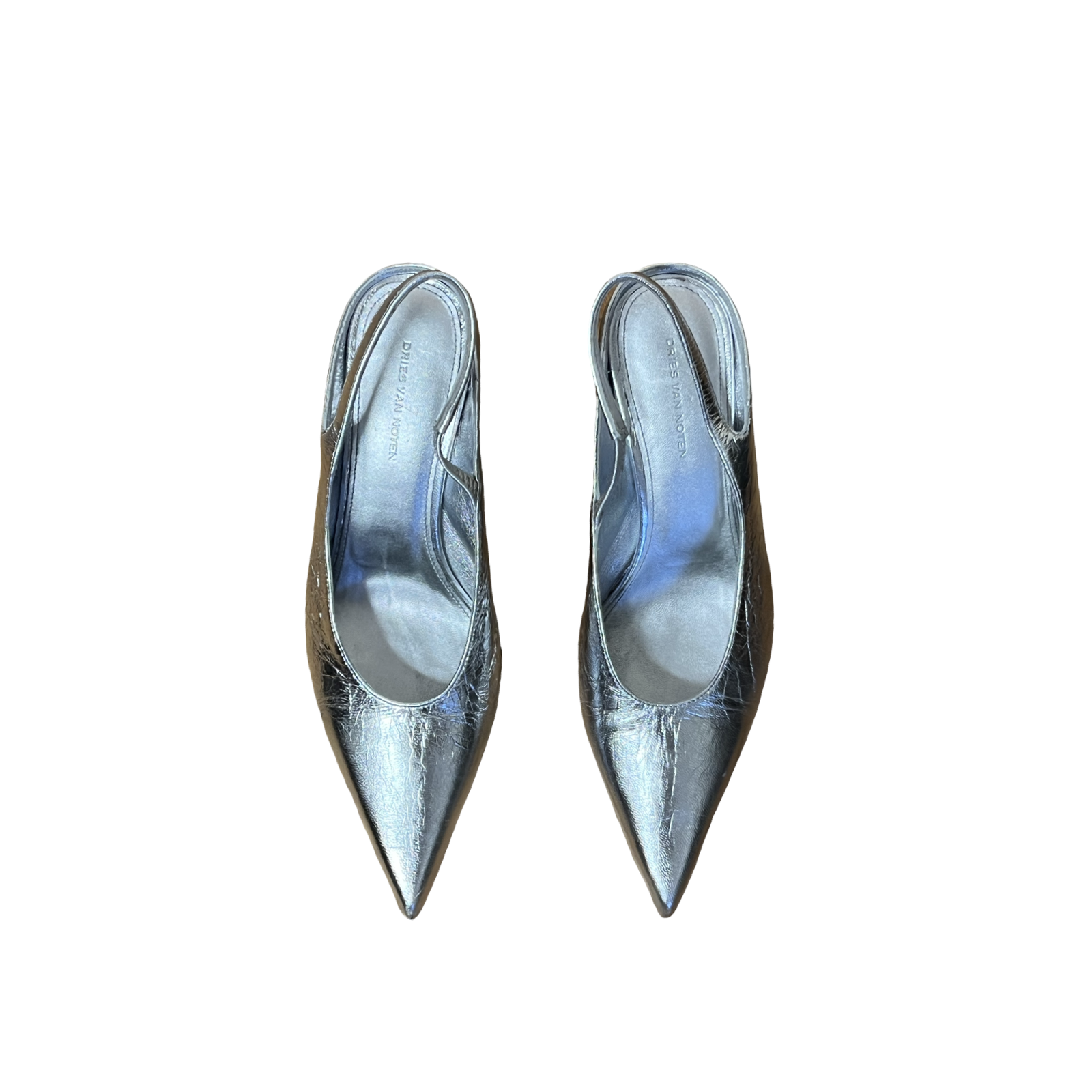 Dries Van Noten Silver Slingbacks