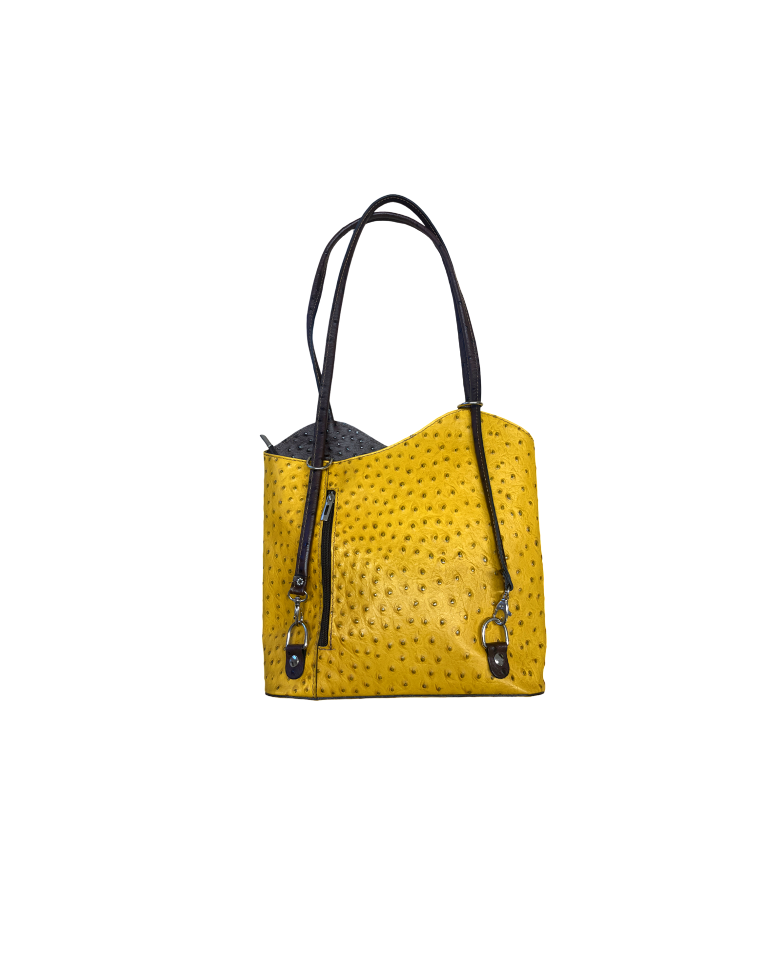 Italian Ostrich Print Leather Bag